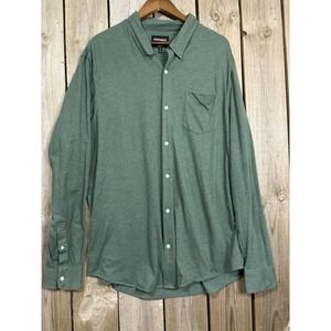 Bonobos Men's Long Sleeve Button Down Shirt Green Standard Fit XL Long Cotton